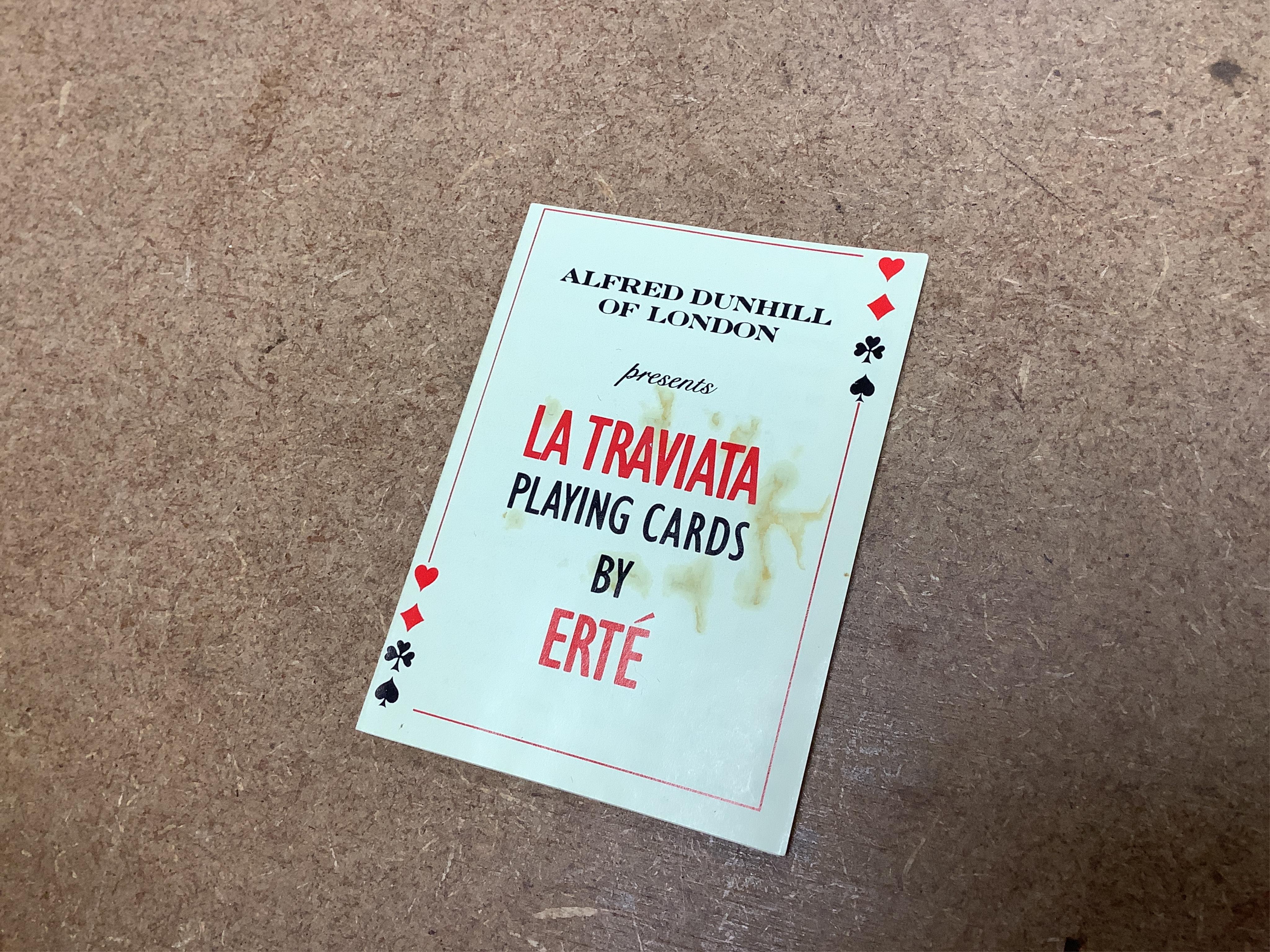 A set of Dunhill Erté playing cards, cased